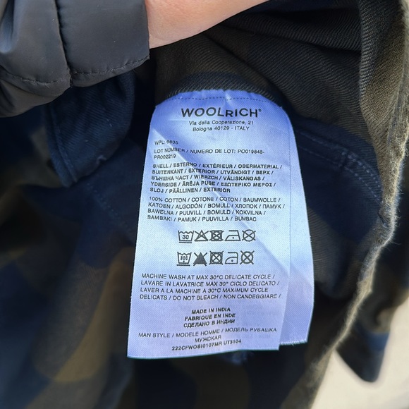 Woolrich 🔥 Trout Run Flannel Check Button Down Shirt Sz M Dark Green Buffalo - Picture 11 of 12